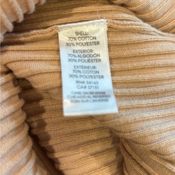 Calvin Klein Jeans Beige Ribbed Polo Sweater - Picture 3 of 5